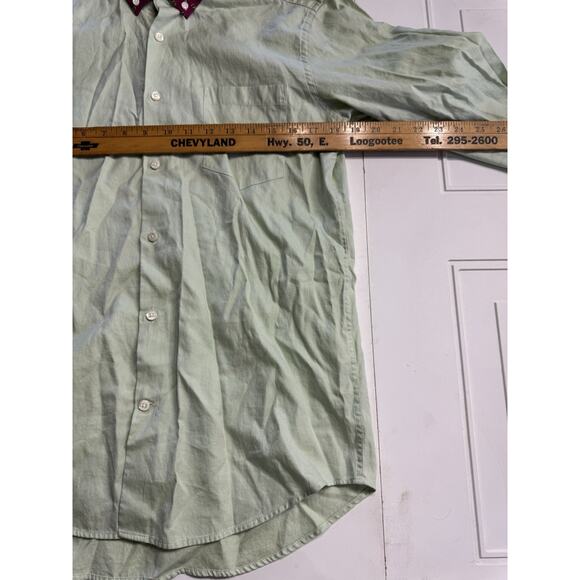 Oxford Hounds Luxury Mint Green Pink Collar Button Up Shirt Men’s Size Medium - Picture 6 of 7